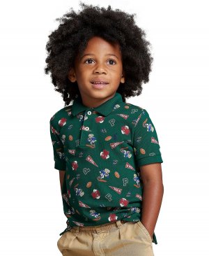 Хлопковая рубашка-поло с изображением медведя-футболиста для малышей и маленьких мальчиков Polo Ralph Lauren
