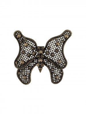 Брошь в форме бабочки с заклепками Saint Laurent. Цвет: золотистый