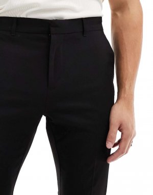 Черные узкие костюмные брюки New Look. Цвет: черный
