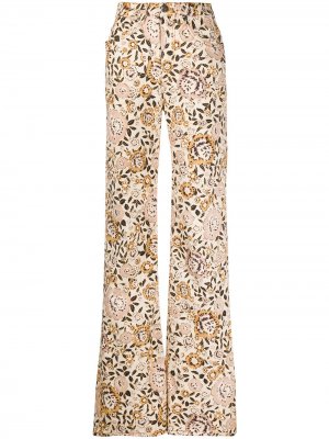 Расклешенные джинсы с цветочным принтом ETRO. Цвет: нейтральные цвета