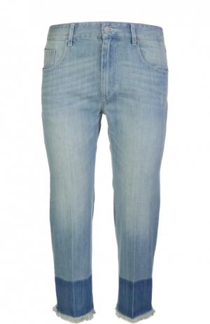 Укороченные прямые джинсы с бахромой Isabel Marant Etoile. Цвет: голубой
