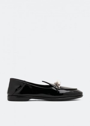 Лоферы MIU Patent leather loafers, черный
