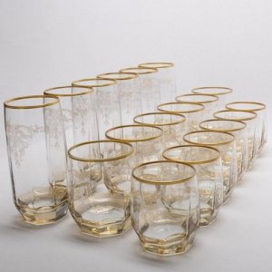 Набор стаканов для воды a из 18 предметов(Позолоченный-люстрированный-украшенный) Lav