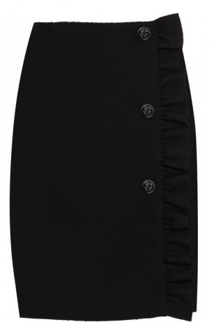 Однотонная мини-юбка на пуговицах MSGM. Цвет: черный