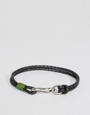 Зеленый двойной кожаный браслет Ted Baker. Цвет: зеленый