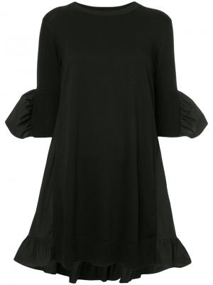Трикотажно-поплиновое платье-мини Goen.J. Цвет: чёрный