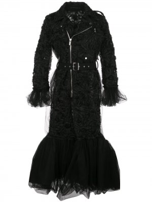 Пальто из тюля в байкерском стиле Comme Des Garçons Noir Kei Ninomiya. Цвет: черный