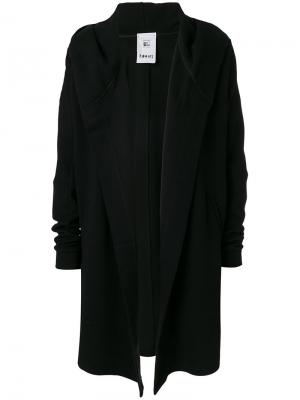 Пальто с контрастным капюшоном Lost & Found Rooms. Цвет: чёрный