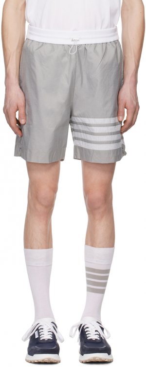 Серые шорты с 4 полосками , цвет Light grey Thom Browne