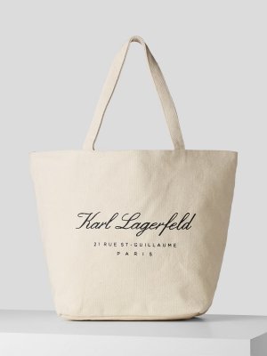 Двусторонняя большая сумка для отеля KARL LAGERFELD, кремовый/черный Lagerfeld