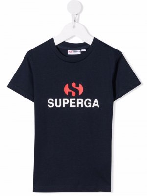 Футболка с логотипом Superga Kids. Цвет: синий