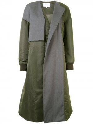 Однобортное пальто в стиле колор-блок Enföld. Цвет: серый