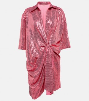 Присборенное мини-платье с пайетками, розовый Dodo Bar Or