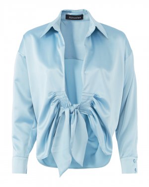 Блуза ACTUALEE. Цвет: голубой