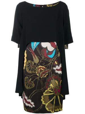 Приталенное платье с принтом IM Isola Marras I'M. Цвет: чёрный