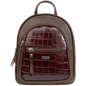 Рюкзак мессенджер LUccello, фактура рельефная, коричневый L'Uccello. Цвет: коричневый