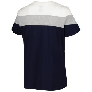 Женская темно-синяя/серая футболка Washington Nationals с цветными блоками больших размеров Unbranded