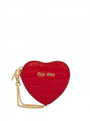 Брелок в форме сердца с логотипом Miu. Цвет: красный