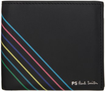 Черный кошелек-бумажник со спортивной полосой Ps By Paul Smith