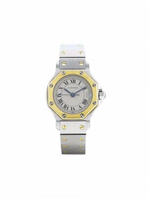 Наручные часы Santos Ronde pre-owned 24 мм 1990-х годов Cartier. Цвет: бежевый