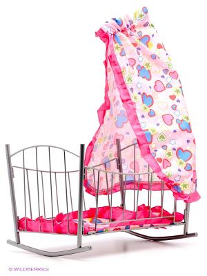 Кроватка для кукол Mami. Цвет: розовый, серебристый