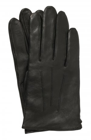 Кожаные перчатки HUGO. Цвет: чёрный