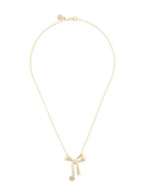 9kt gold bow pendant necklace Karen Walker. Цвет: золотистый