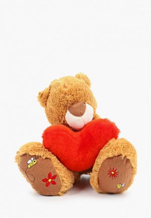 Игрушка мягкая Magic Bear Toys Мишка Бигфут с сердцем, 17см. Цвет: коричневый