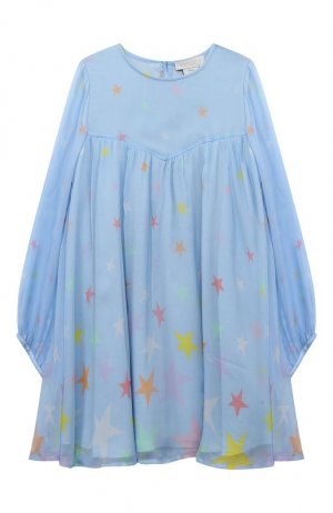 Шелковое платье Stella McCartney. Цвет: голубой
