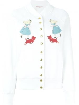 Куртка с заплатками Алиса в стране чудес Olympia Le-Tan. Цвет: белый