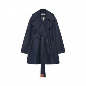 Пальто с поясом-трапецией, цвет Raw Denim Loewe