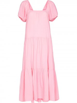 Платье миди с объемными рукавами Honorine. Цвет: розовый