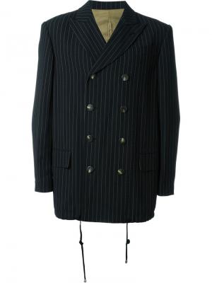 Двубортный пиджак в тонкую полоску Jean Paul Gaultier Vintage. Цвет: чёрный