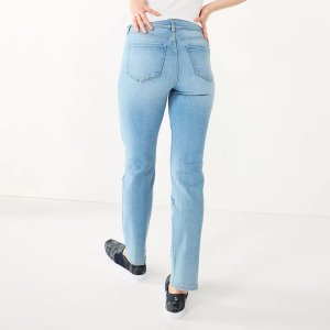 Женские прямые джинсы с высокой посадкой и скульптурированием Nine West