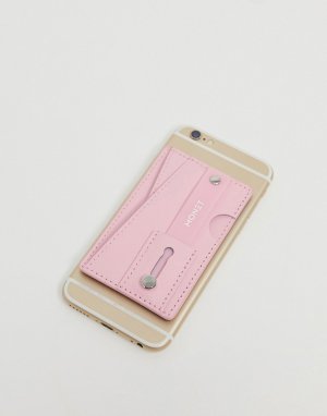 Розовый кошелек для телефона с подставкой и ручкой -Мульти Monet
