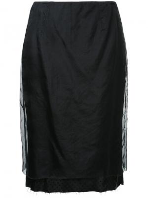Прямая двухслойная юбка Zambesi. Цвет: чёрный