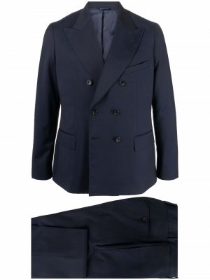 Шерстяной костюм с двубортным пиджаком Reveres 1949. Цвет: синий