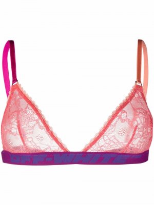 LOGO BAND LACE TRIANGLE BRA PINK NO CO Off-White. Цвет: розовый