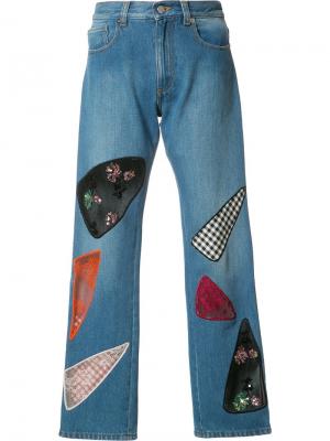 Лоскутные джинсы Christopher Kane. Цвет: синий
