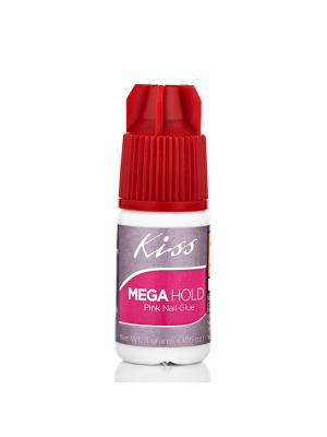 Клей для ногтей супер крепкий 3g Kiss Mega Hold Pink Nail Glue DGBGL03. Цвет: прозрачный