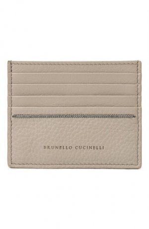 Кожаный футляр для кредитных карт Brunello Cucinelli. Цвет: бежевый
