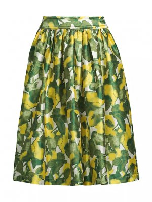 Атласная юбка-миди Barbara с грушей , цвет yellow green Frances Valentine
