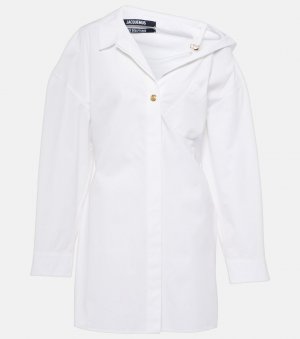 Хлопковое платье-рубашка la mini robe chemise , белый Jacquemus