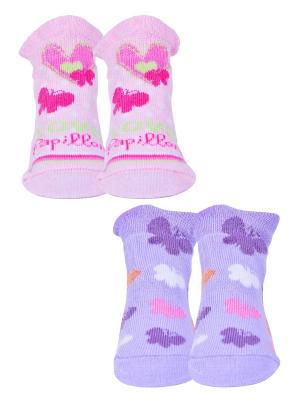 Носки, 2 пары Malerba. Цвет: фиолетовый, розовый