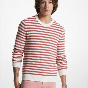 Джемпер Striped Cotton Blend, темно-розовый/белый Michael Kors. Цвет: розовый