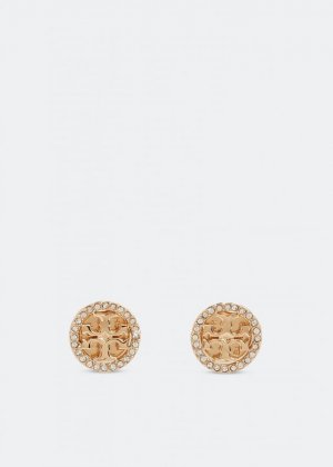 Серьги TORY BURCH Crystal logo earrings , золотой
