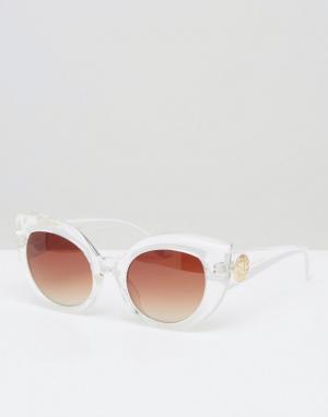 Солнцезащитные очки кошачий глаз в прозрачной оправе Crap Eyewear. Цвет: прозрачный