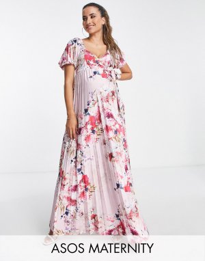 Платье миди с цветочным принтом ASOS DESIGN Maternity - MULTI