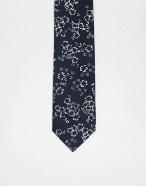 Черный галстук с цветочным принтом French Connection
