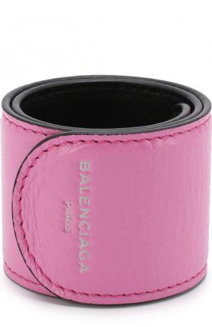 Кожаный браслет Balenciaga. Цвет: розовый